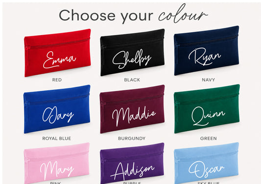 Personalised Pencil Case for Kids, Custom Name School Stationery Pouch, Back to School Gift