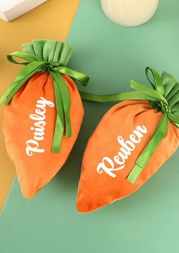 PERSONALISED:  Easter treats bag - carrot design - your kids name