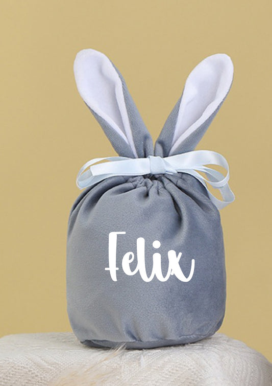 PERSONALISED: Easter treats bag - bunny rabbit design - your kids name