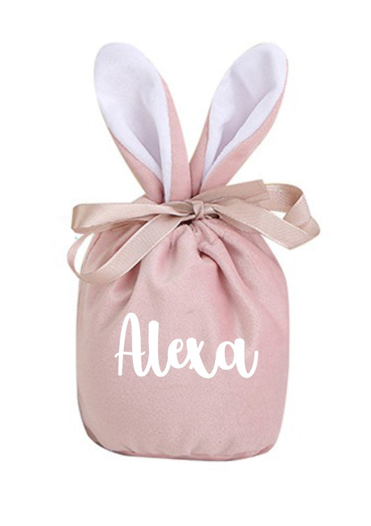 PERSONALISED: Easter treats bag - bunny rabbit design - your kids name