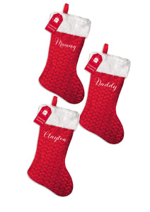 Personalised Christmas stocking - family set - small script