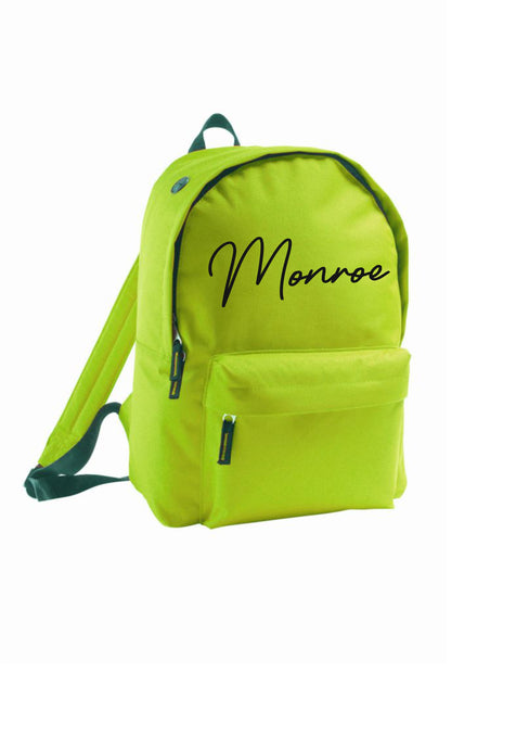 Personalised signature style rucksack - 10 colours