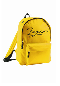 Personalised signature style rucksack - 10 colours