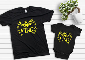 Bee kind t-shirt and  baby vest set  twinning