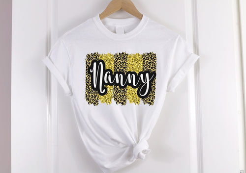 Nanny summer brush strokes print Ladies t-shirt - leopard