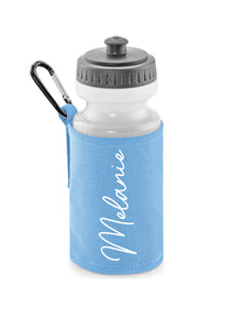 Personalised signature style water bottle and carrier - 4 colours