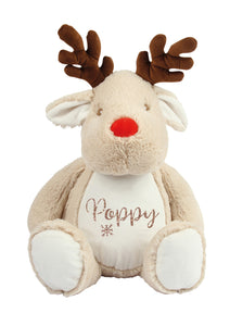 Personalised glitter name Christmas pyjama case / teddy - Reindeer