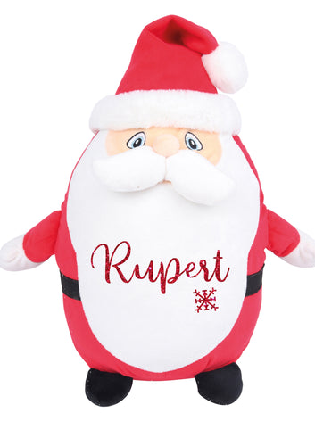 Personalised glitter name Christmas pyjama case / teddy - Santa