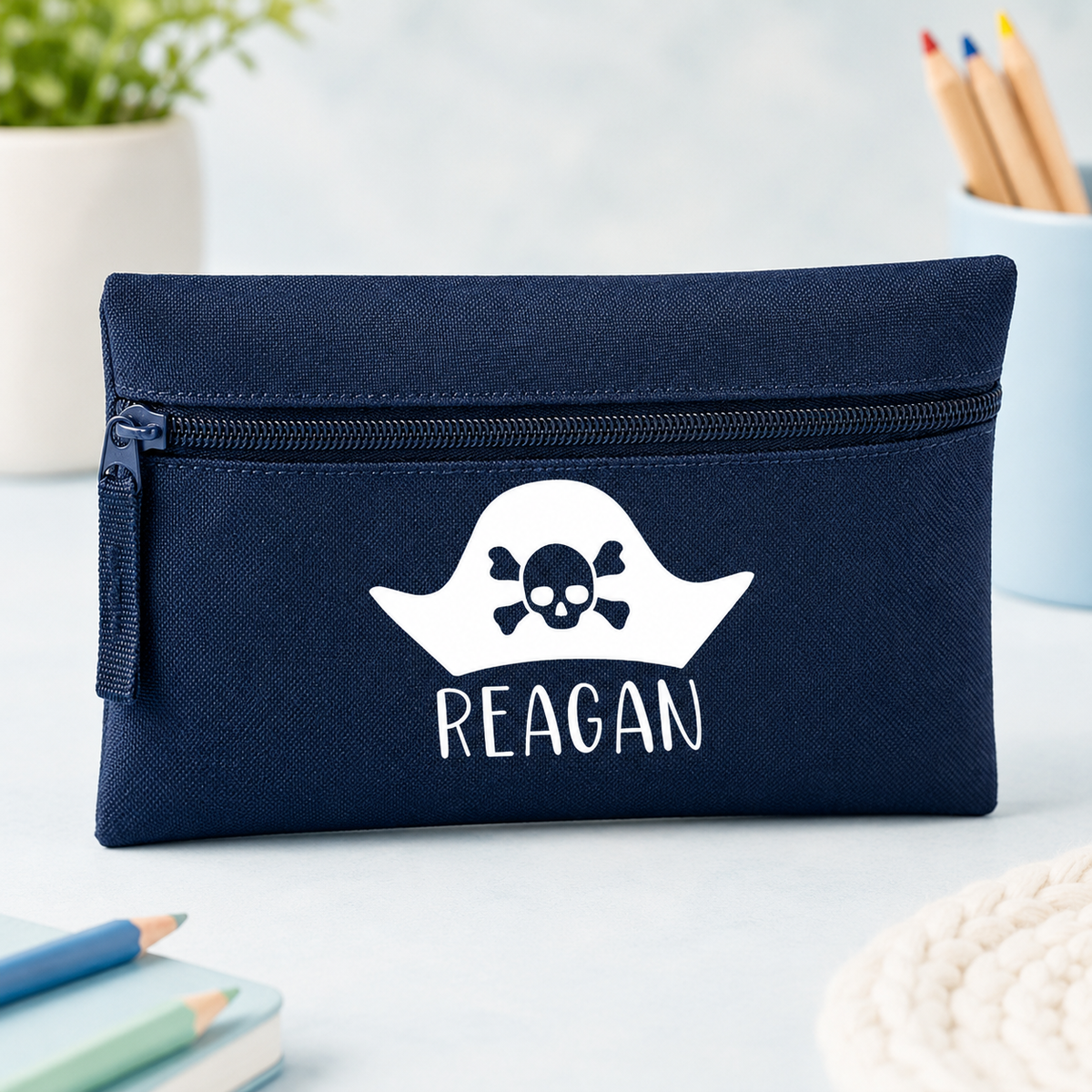 Personalised Pirate Pencil Case – Custom Name Kids’ School Stationery Pouch