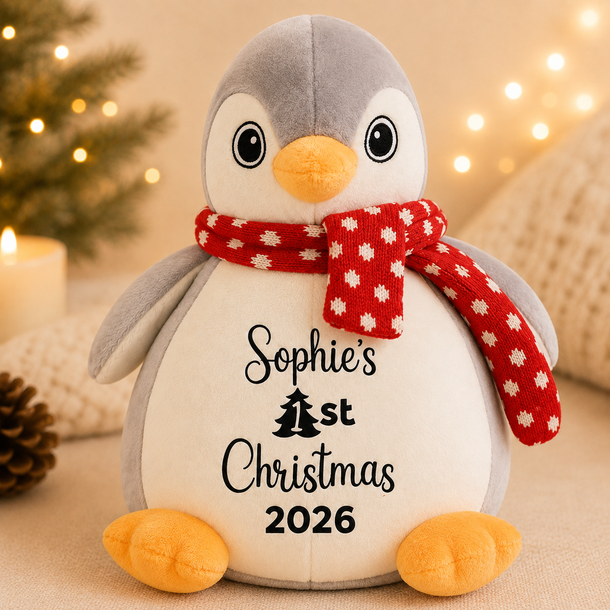 Personalised First Christmas Pyjama Case Teddy, Reindeer, Santa or Penguin