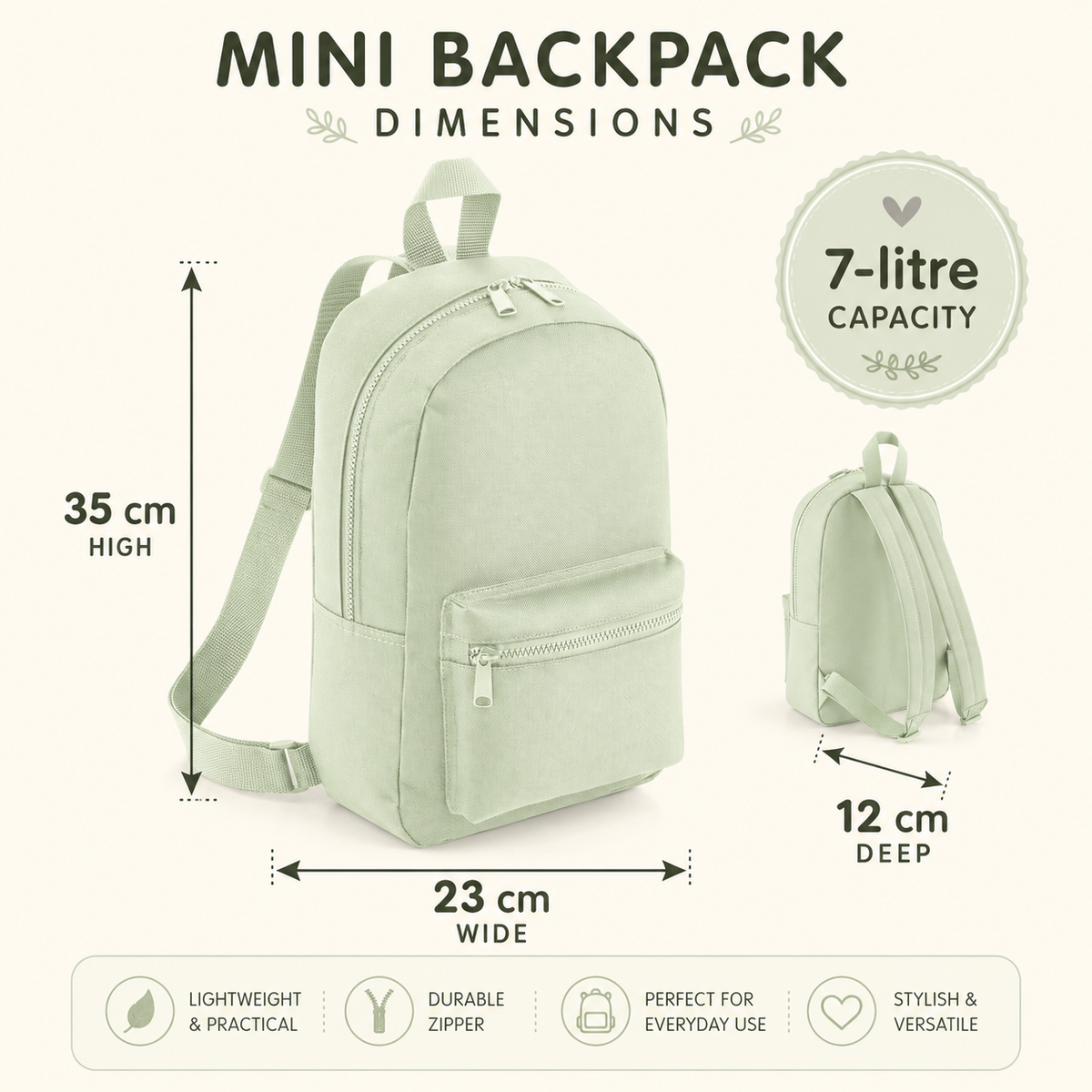Personalised Fairy Mini Backpack, Custom Name Nursery Rucksack for Girls
