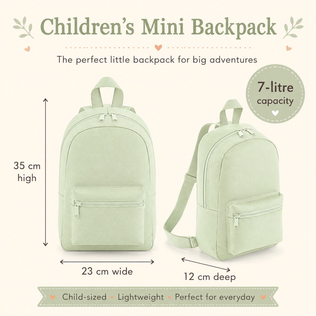 Personalised Butterfly Mini Backpack, Custom Name Nursery Rucksack for Kids