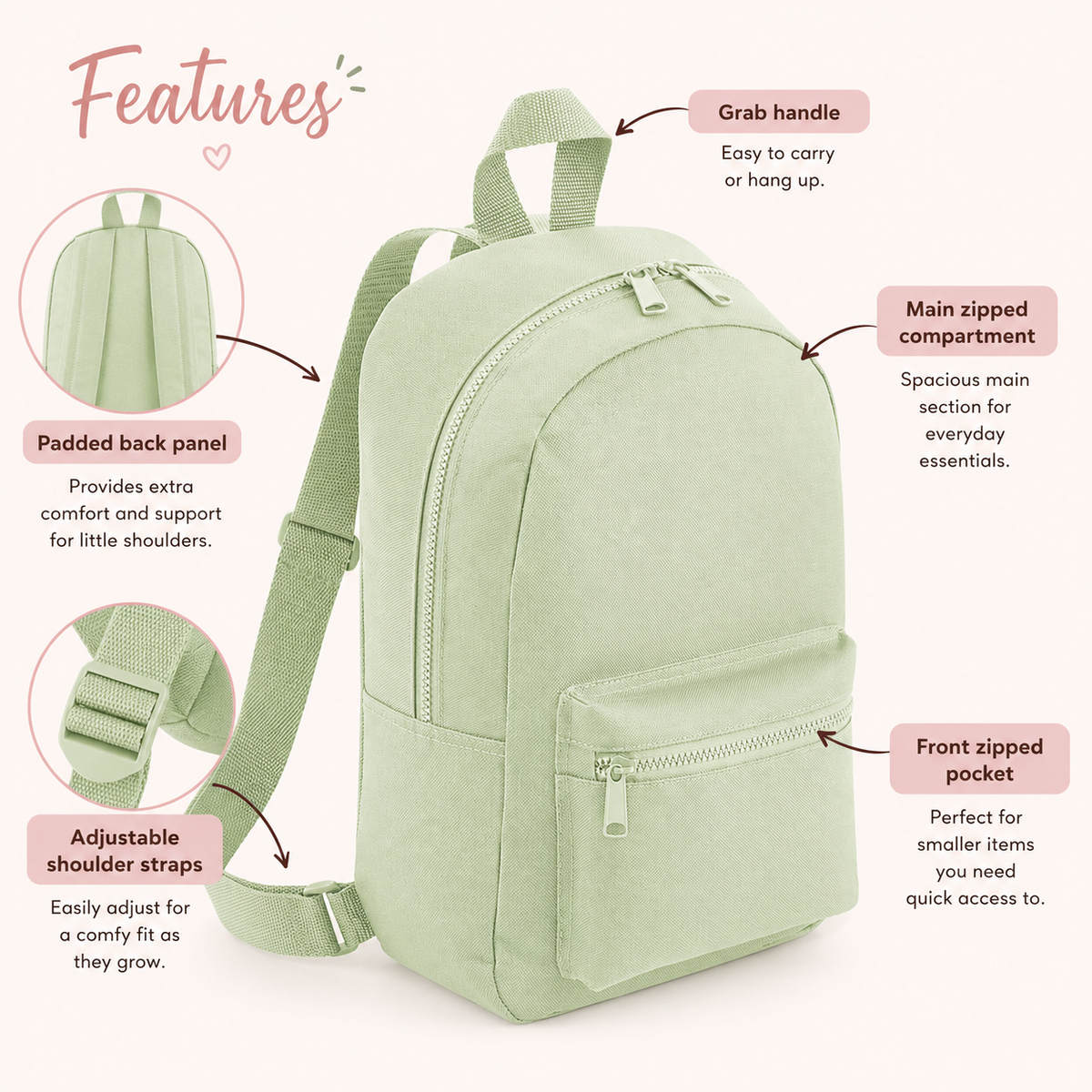 Personalised Butterfly Mini Backpack, Custom Name Nursery Rucksack for Kids
