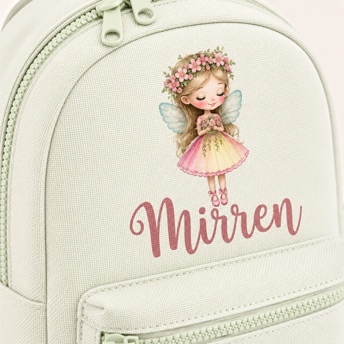 Personalised Fairy Mini Backpack, Custom Name Nursery Rucksack for Girls