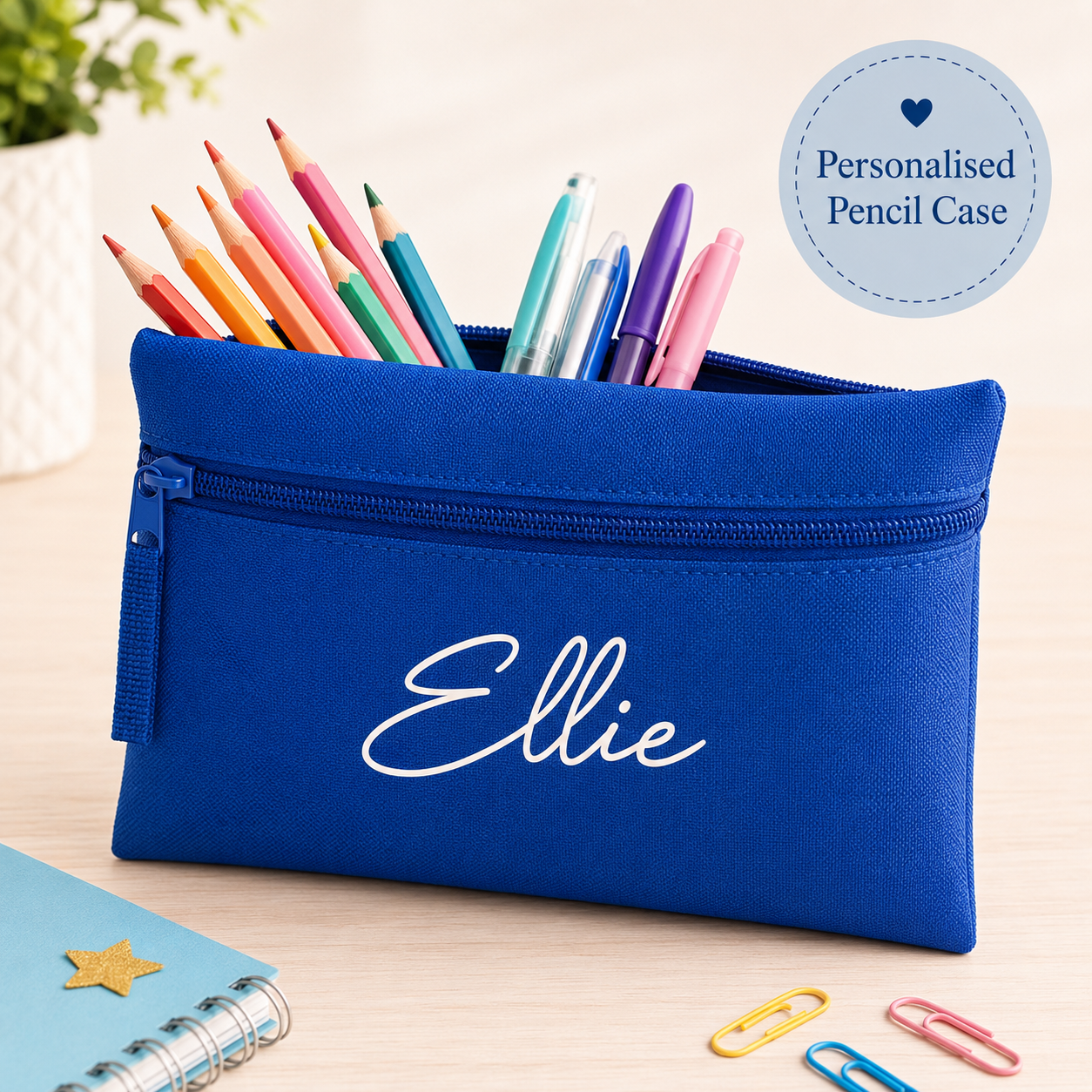 Personalised Pencil Case for Kids, Custom Name School Stationery Pouch, Back to School Gift
