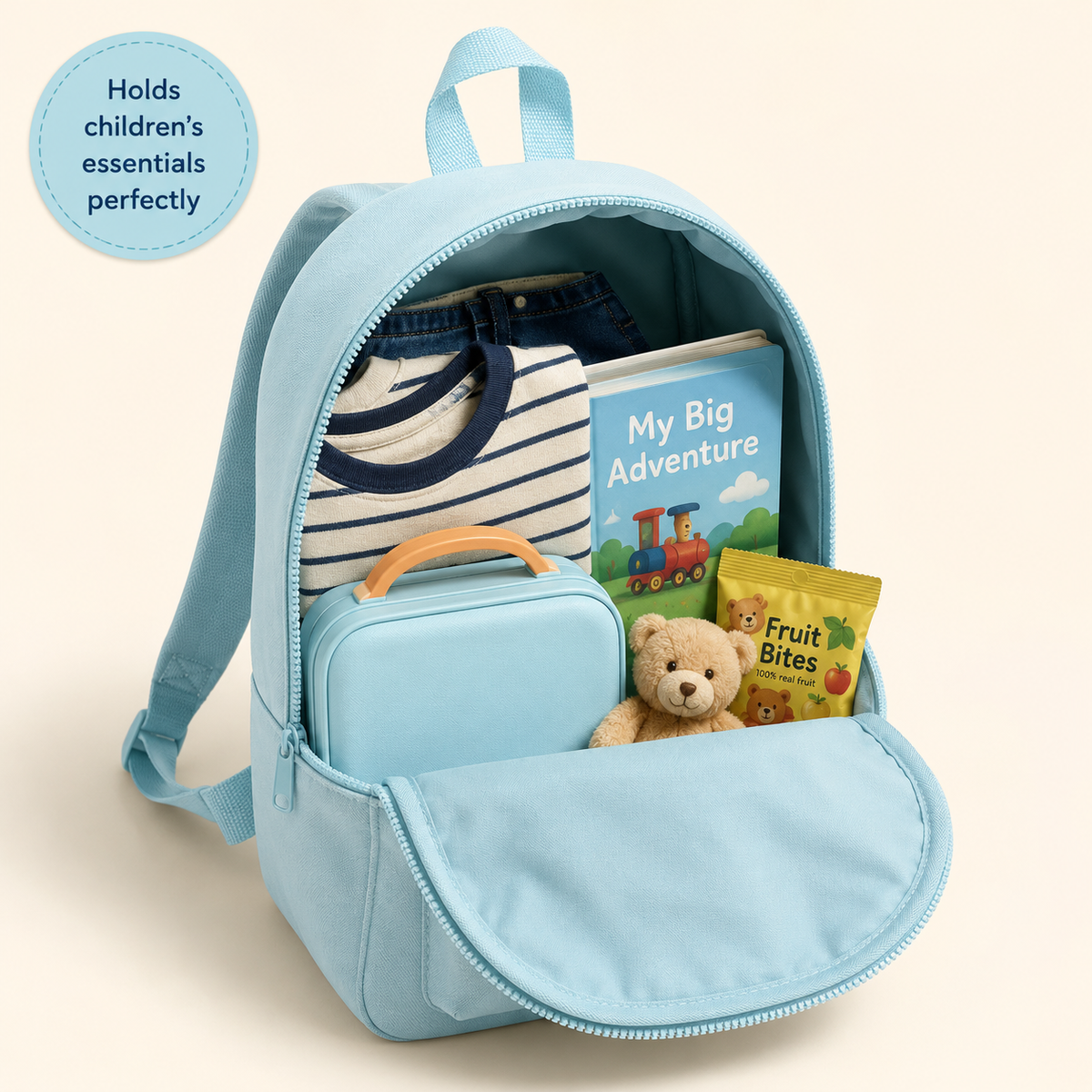 Personalised Train Mini Backpack – Custom Name Kids’ Nursery Rucksack, 7L