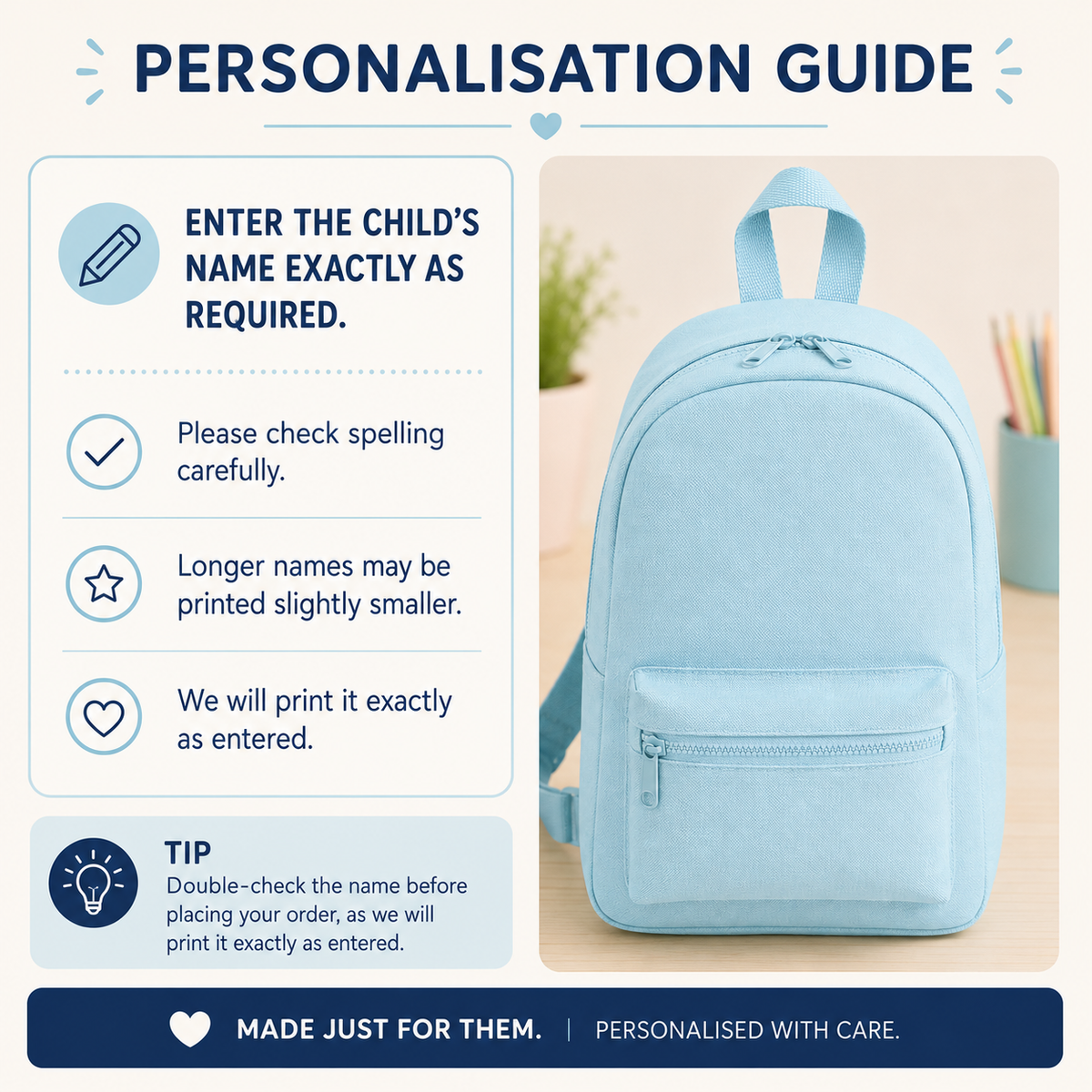 Personalised Train Mini Backpack – Custom Name Kids’ Nursery Rucksack, 7L