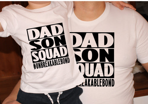 Dad son squad unbreakable bond - Dad and kids twinning Father's Day tee set