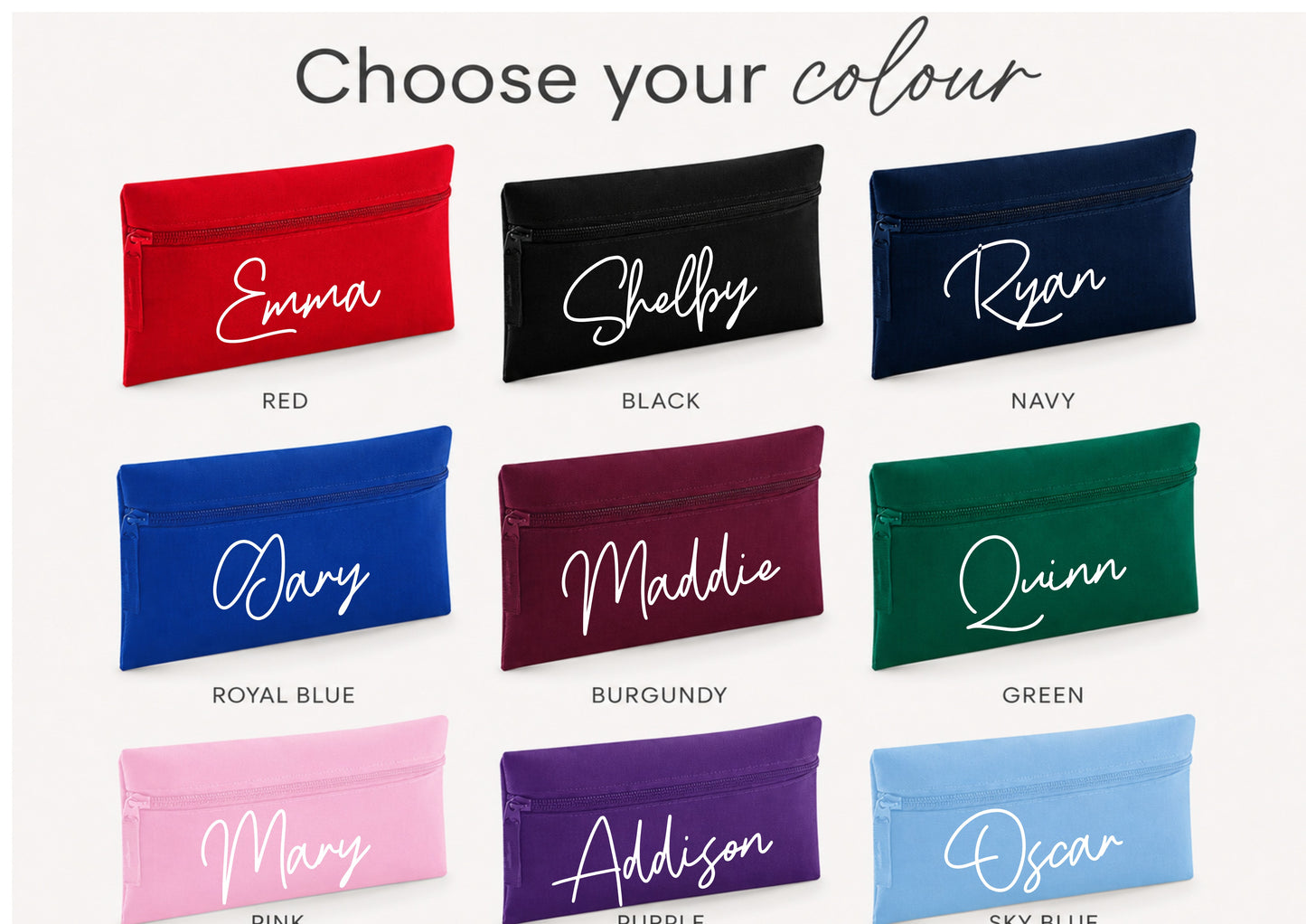 Personalised Pencil Case for Kids, Custom Name School Stationery Pouch, Back to School Gift