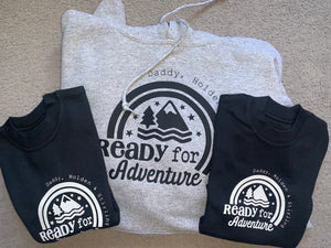 Ready for adventure personalised Father's Day hoody and tee twinning