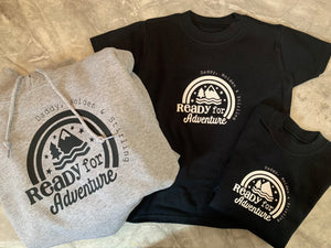 Ready for adventure personalised Father's Day hoody and tee twinning