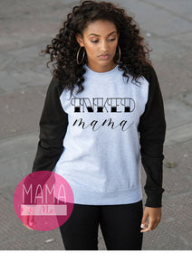 Inked Mama print ladies baseball sweater