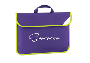 Personalised signature style your name / initials book bag / homework bag - 6 colours