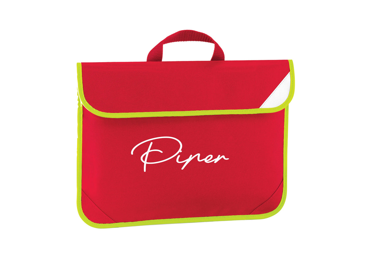 Personalised signature style your name / initials book bag / homework bag - 6 colours