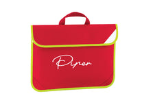 Load image into Gallery viewer, Personalised signature style your name / initials book bag / homework bag - 6 colours