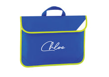 Load image into Gallery viewer, Personalised signature style your name / initials book bag / homework bag - 6 colours