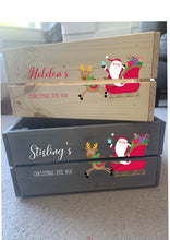 Load image into Gallery viewer, Personalised Christmas Eve box / crate - Santa&#39;s Sleigh