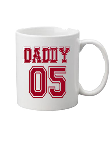 Daddy, your number football shirt style print mug