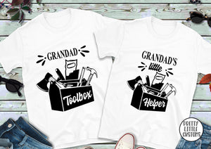 GRANDAD toolbox & Grandad's Little Helper twinning tee set