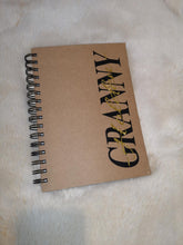 Load image into Gallery viewer, Personalised Mum / Gran / Nanny notebook - glitter kids names