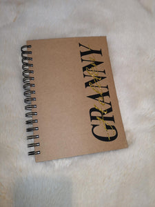 Personalised Mum / Gran / Nanny notebook - glitter kids names