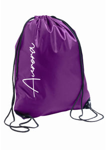 Personalised signature style drawstring gym bag - 8 colours