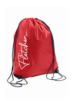 Load image into Gallery viewer, Personalised signature style drawstring gym bag - 8 colours