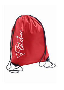 Personalised signature style drawstring gym bag - 8 colours