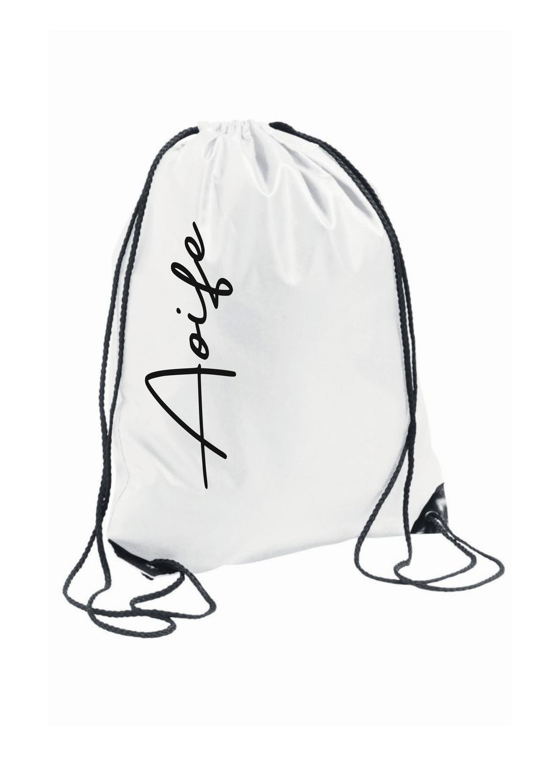 Personalised signature style drawstring gym bag - 8 colours