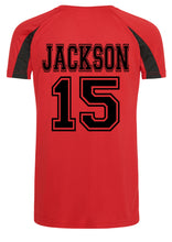 Load image into Gallery viewer, Personalised your name and number Print Kids football shirt style t-shirt