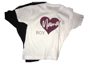 Mama's Boy maroon heart print t-shirt