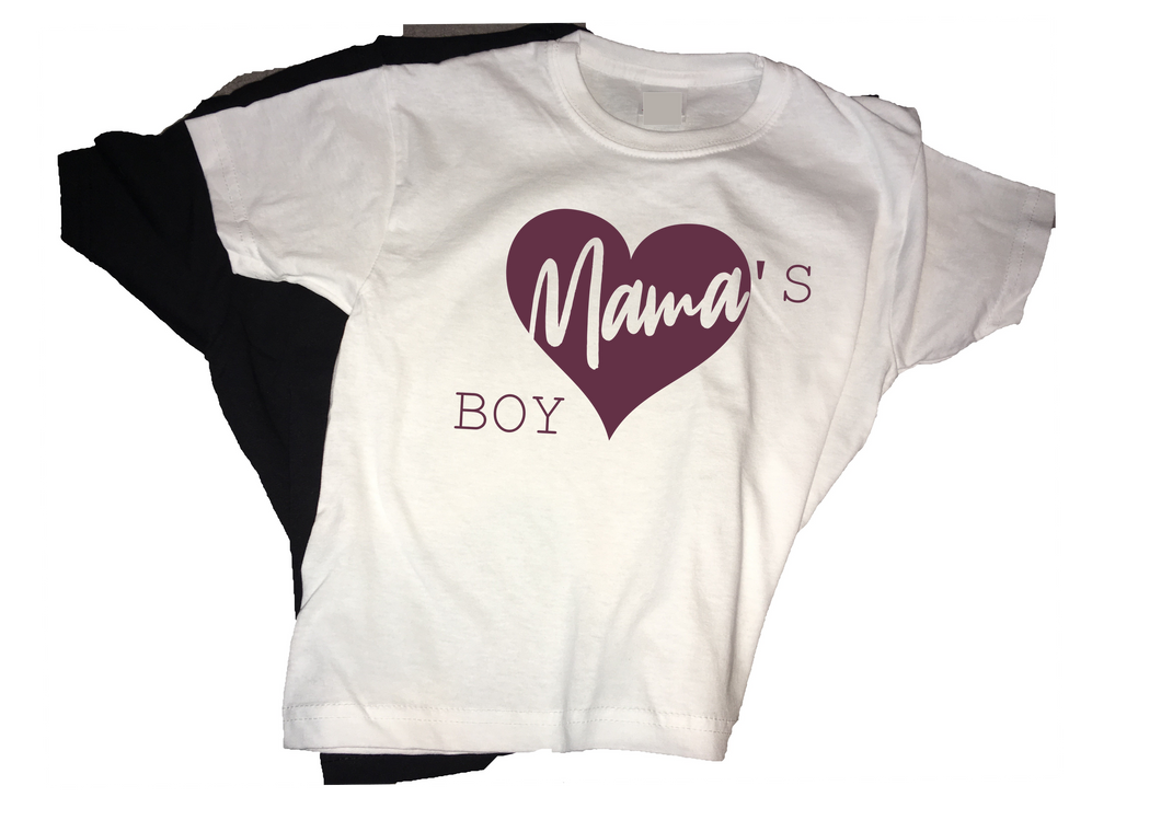 Mama's Boy maroon heart print t-shirt