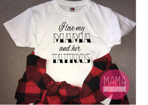 I love my Mama and her tattoos print kids t-shirt