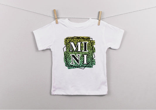 Mini yellow/green leopard print kids t-shirt