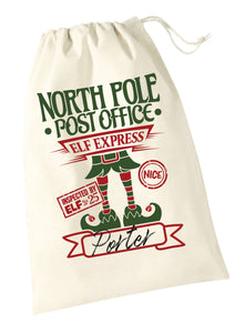 Personalised santa sack - elf express design