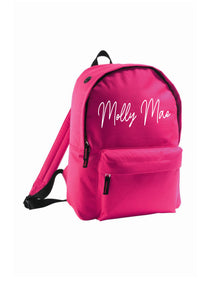 Personalised signature style rucksack - 10 colours