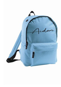 Personalised signature style rucksack - 10 colours