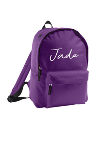 Personalised signature style rucksack - 10 colours