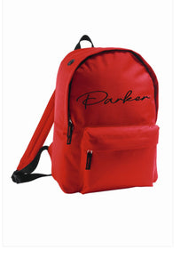 Personalised signature style rucksack - 10 colours