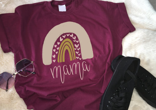 Mama rainbow print Ladies t-shirt